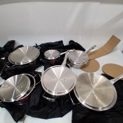 12PC LAGOSTINA MODERNA COOKWARE SET - VARIOUS SIZES - SILVER (MODEL:‎ L757.6226.12) image 3