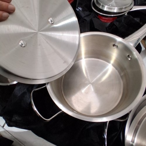 12PC LAGOSTINA MODERNA COOKWARE SET - VARIOUS SIZES - SILVER (MODEL:‎ L757.6226.12) image 6