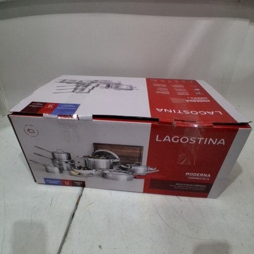 12PC LAGOSTINA MODERNA COOKWARE SET - VARIOUS SIZES - SILVER (MODEL:‎ L757.6226.12) image 7