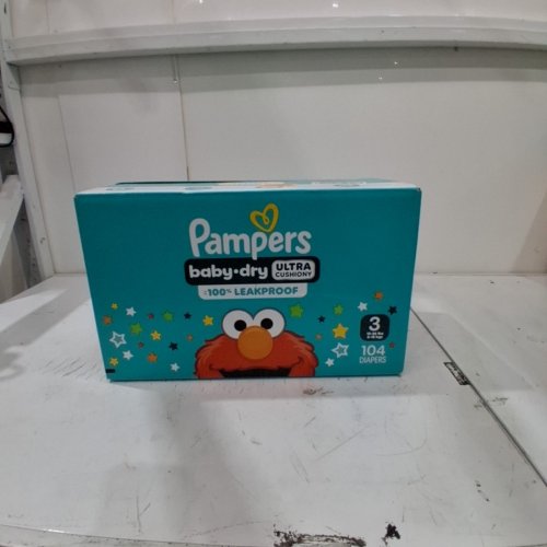 104PK PAMPERS BABY DRY DIAPERS LEAKPROOF - SIZE 3 - SEASAME STREET image 2