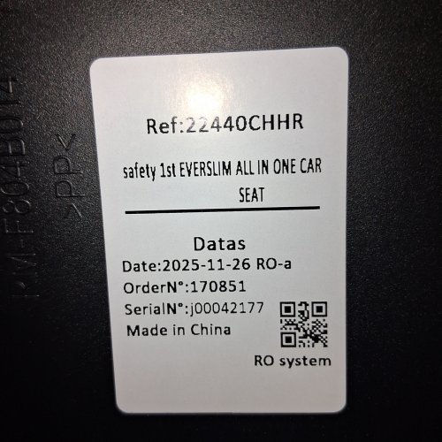 SAFETY 1ST EVERSLIM ALL-IN-ONE CONVERTIBLE CAR SEAT - BLACK (MODEL: 22440CHHR) image 2