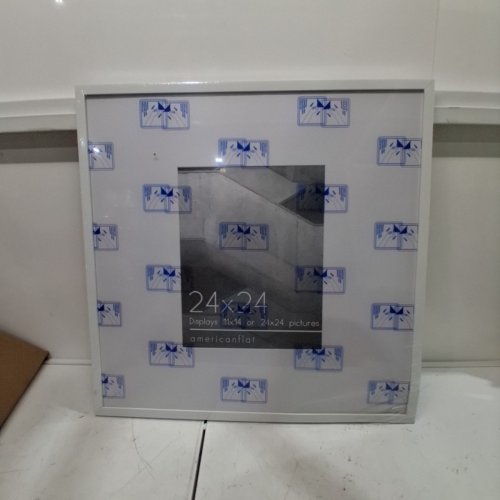 AMERICAN FLAT HANGING MATTED PICTURE FRAME WITH POLISHED PLEXI GLASS - DISPLAYS 11" X 14" OR 24" X 24" PICTURES - WHITE image 4
