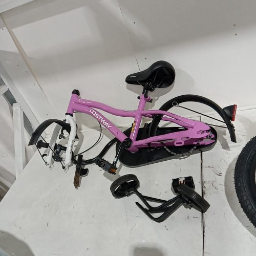 COSTWAY KIDS BICYCLE WITH TRAINING WHEELS, ADJUSTABLE SEAT - 16" - PURPLE (MODEL: TS10243PU-16) image 4