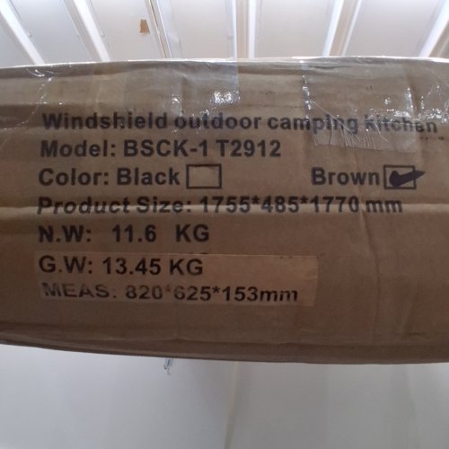 VEVOR OUTDOOR CAMPING KITCHEN WINDSHIELD - 69" X 19" X 69" - BROWN (MODEL: BSCK-1 T2912) image 4