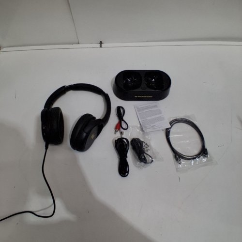 MONSTER TVLINK 300 WIRELESS HEADPHONES WITH TRANSMITTER CHARGING BASE - BLACK (MODEL: MH22258) image 3