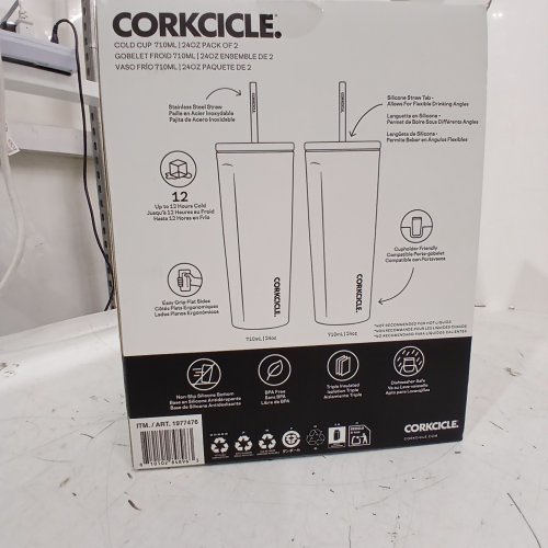 2PC CORKCICLE COLD CUP TUMBLERS - 24 OZ - WHITE / PINK (MODEL: 1977476) image 2
