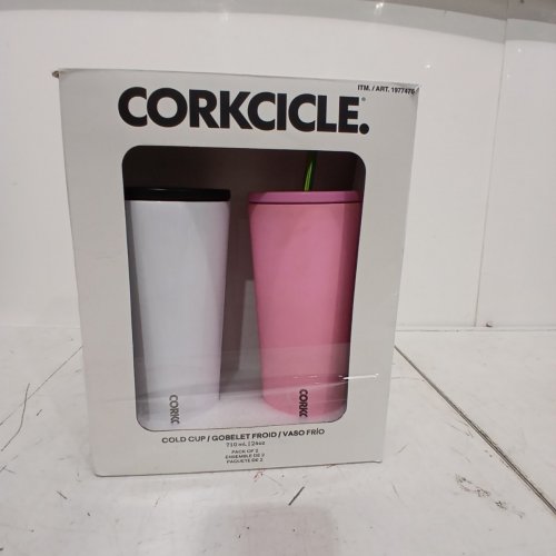 2PC CORKCICLE COLD CUP TUMBLERS - 24 OZ - WHITE / PINK (MODEL: 1977476) image 5