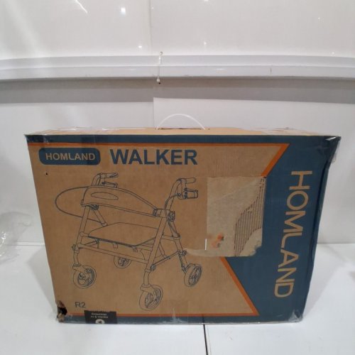 HOMLAND ALUMINUM ADJUSTABLE WALKERS FOR SENIORS WITH SEAT AND FOLDABLE ROLLATOR WALKER - 350LBS CAP - RED (MODEL: R2-RD) image 4