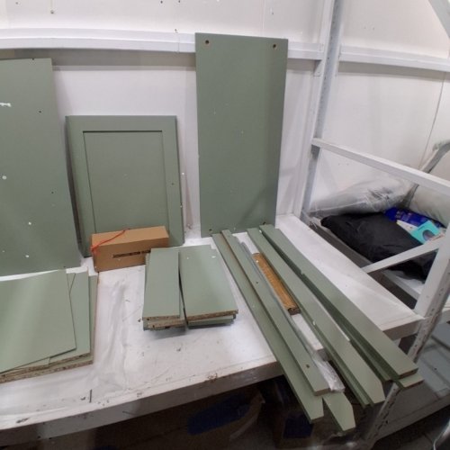 HOCSOK 2 DRAWER MODERN BUFFET CABINET - 32.3" X 35.8" X 15.7" - GREEN (MODEL: HOS-PB-397CAM) image 3