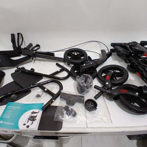 HELAVO ULTRALIGHT CARBON FIBER ROLLATOR WITH SEAT - 300LBS MAX - BLACK (MODEL: H1070) image 4