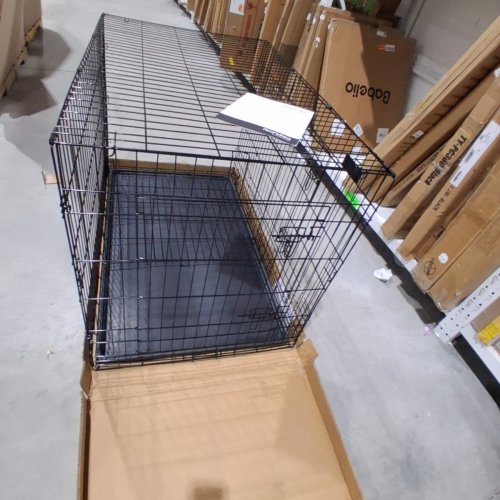 FEANDREA 2-DOOR DOG CAGE/PET CRATE - XXL (48" X 29.3" X 31.7") - BLACK - (MODEL: PPD48H) image 2