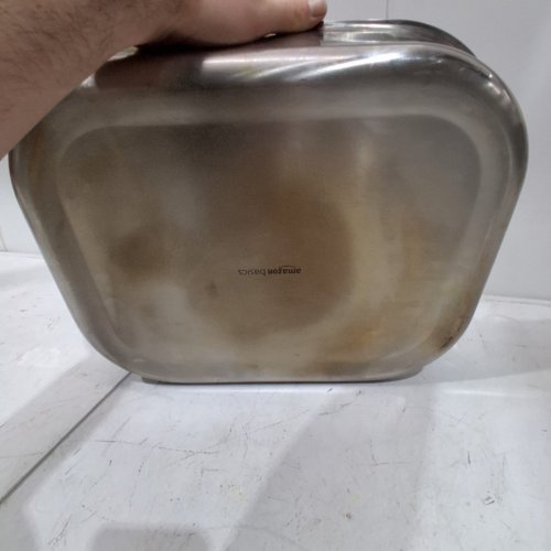 AMAZON BASICS RECTANGLE ROASTING PAN WITH RACK - 16" - STAINLESS STEEL image 3