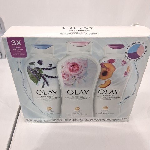 3PK OLAY FRESH OUTLAST BODY WASH SET - 700ML/EACH - BIRCH WATER AND LAVENDER/ ROSE WATER AND SWEET NECTAR/ PEACH AND CHERRY BLOSSOM image 2