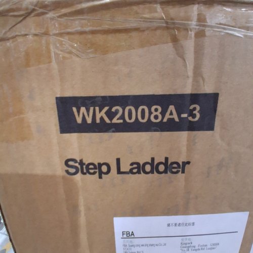 KINGRACK 3 STEP FOLDING LADDER WITH SAFETY LOCK - 39" - BLACK (MODEL: WK2008A-3) image 2