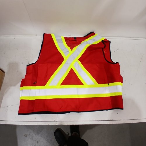 PIONEER HEAVY DUTY 12-POCKET SURVEYOR HIGH VISIBILITY SAFETY VEST - 3XL - RED image 4