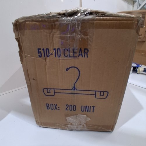 200PK CLEAR PLASTIC HANGERS - CLEAR (MODEL: 510-10) image 2