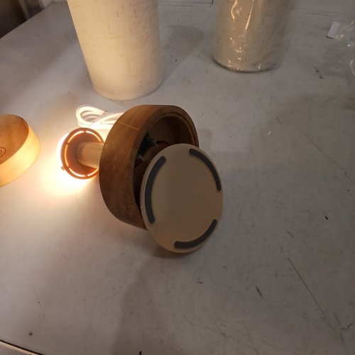 2PK CORDLESS TOUCH CONTROL TABLE LAMPS - WOOD / BEIGE (MODEL: TL06) image 5