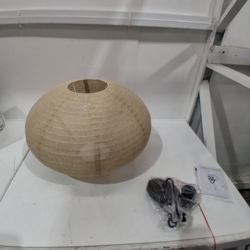 BOUCLAIR TEXTURED PENDANT HANGING CEILING LIGHT/LAMP - 55" X 20.5" - BEIGE - (MODEL: 9407438) image 3