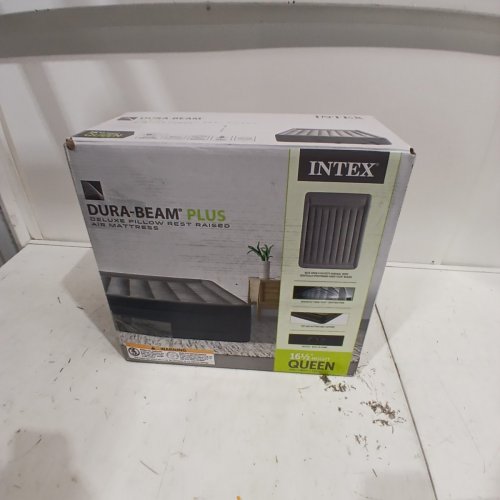 INTEX DURABEAM PLUS COMFORT PLUSH AIR MATTRESS WITH BUILT IN ELECTRIC PUMP - QUEEN - 16.5" H - GREY (MODEL: AP619D) image 6