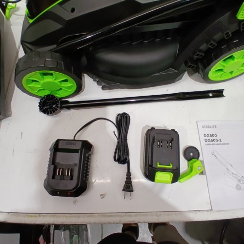 STEELITE CORDLESS ELECTRIC LAWN MOWER - 5-POSITION HEIGHT ADJUSTMENT WITH 8 GALLON GRASS BAG - BATTERY AND CHARGER INCLUDED - 13'' - 21V - ( MODEL: ‎DG500 ) image 4