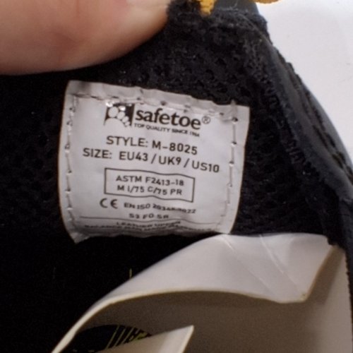 MEN'S SAFETOE STEEL TOE WATERPROOF SAFETY BOOTS - SIZE 10 - BLACK (MODEL: M-8025-43) image 5