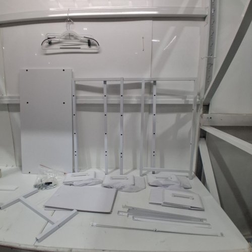 COMPUTER OFFICE DESK WITH 4 FABRIC DRAWERS AND METAL FRAME - 32" - WHITE image 2