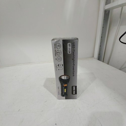 DARUI STAR LED FLASHLIGHT WITH BUILT-IN POWER BANK AND SOLAR CHARGING - 1200 MAH - BLACK (MODEL: YF-1128) image 4