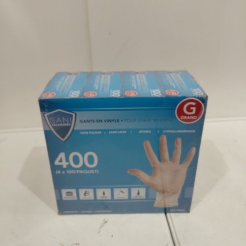 4 (100PK) SANI GUARD DISPOSABLE VINYL GLOVES - LARGE - CLEAR (MODEL: MG834L) image 2