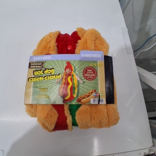 BABY PALAMON ONE-PIECE HOTDOG COSTUME - 0-6 MONTHS - BROWN/RED/GREEN/YELLOW image 2