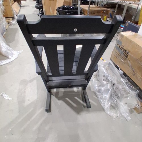 WOODEN OUTDOOR PATIO ROCKING CHAIR - BLACK image 3