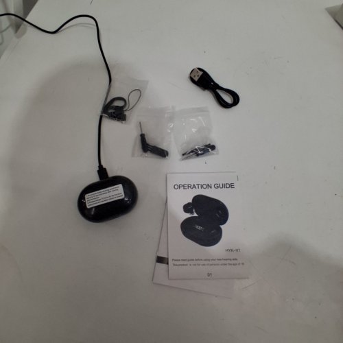 AIR CONDUCTION HEARING AIDS WITH VOLUME CONTROL AND CHARGING CASE - RED/BLUE (MODEL: HYK-V1) image 6