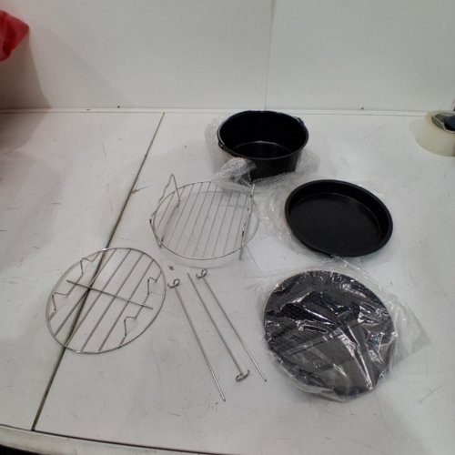 8PC AIR FRYER UNIVERSAL ACCESSORIES - 6" - BLACK/SILVER image 2