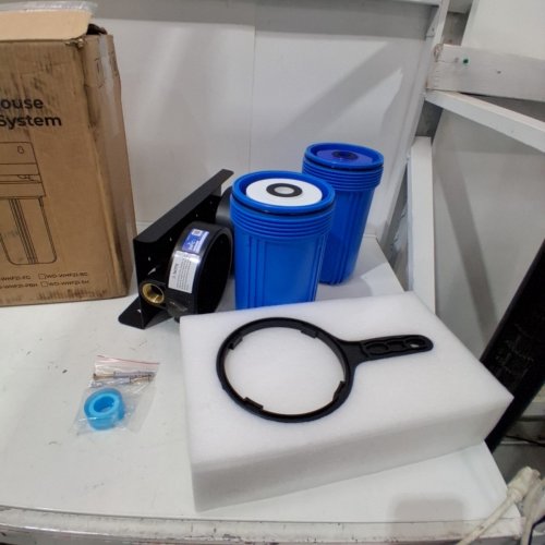 WATERDROP WHOLE HOME UNDER SINK WATER PURIFICATION SYSTEM – DUAL CARBON/SEDIMENT FILTERS, 2-STAGE FILTRATION, & HIGH FLOW DESIGN - 10" X 4.5"- 36QT - BLACK/BLUE (MODEL: WD-WHF21-PG) image 2