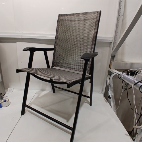 OUTDOOR PORTABLE DINING CHAIRS - GREY/BLACK image 2