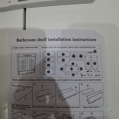 BATHROOM SHELF CABINET - 17.6" X 6.6" X 15.3" - WHITE image 2