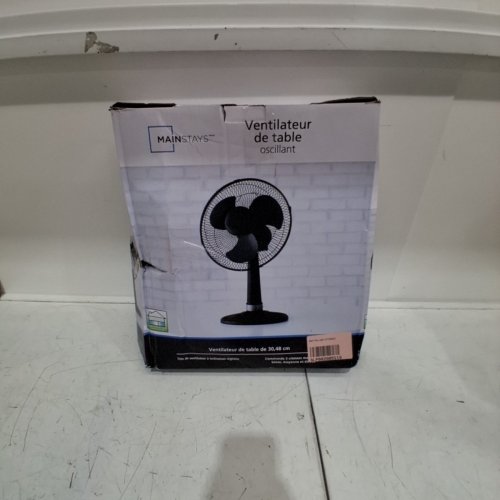 MAINSTAYS 3-SPEED STATIONARY/OSCILLATING TABLE FAN - 12" - BLACK (MODEL: TF3-30E) image 5