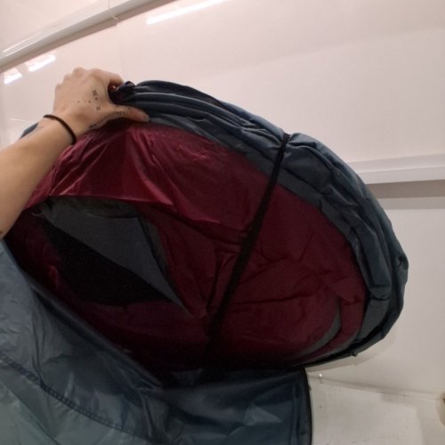 6 PERSON DOUBLE LAYER EASY POP UP TENT- BURGANDY\GREY image 4