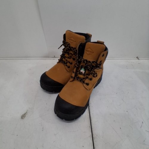MEN'S WORKLOAD STEEL TOE SAFETY WORK BOOTS - SIZE 10 - TAN AND BLACK (STYLE: JACKY26) image 3