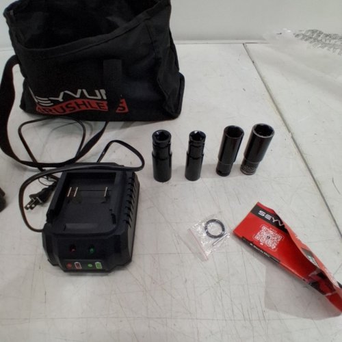 SEYVUM CORDLESS BRUSHLESS IMPACT WRENCH WITH BATTERY - 21V - RED/BLACK (MODEL: IW-BL12) image 6
