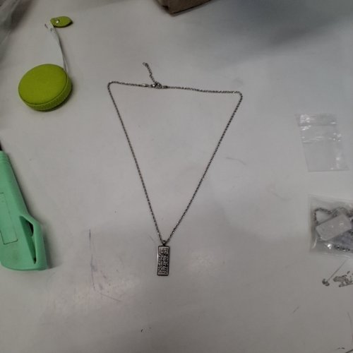 ADULTS TWIST CHAIN ADJUSTABLE PENDANT NECKLACE - 25 MM PENDANT/ 20" - 22" CHAIN SILVER image 2