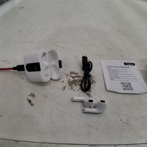 TRUE WIRELESS BLUETOOTH EARBUDS WITH CHARGING CASE - 4 ENC NOISE CANCELLATION, 50H PLAYBACK, LED DISPLAY, TOUCH CONTROL, IPX7 WATERPROOF - WHITE (MODEL: A9) image 3