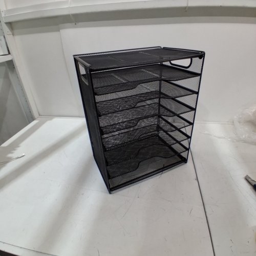 WIRE MESH 6 SLOT DESK ORGANIZER - BLACK image 2