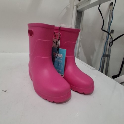GIRL'S TOTES RUBBER RAINBOOTS - 11-12 - PINK image 3