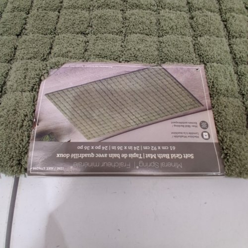 MINERAL SPRING PLUSH GRID BATH MAT - 2FT X 3FT - GREEN (MODEL: 1796299) image 3