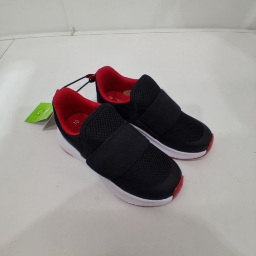 BOY'S ATHLETIC WORKS VELCRO SHOES - SIZE 10 - BLACK/RED/WHITE (STYLE: 76BRIARBY24) image 2