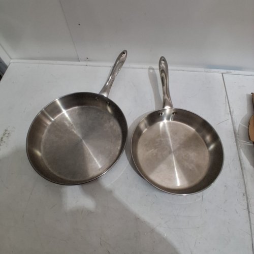 2PC LAGOSTINA MODERNA STAINLESS STEEL PAN SET - INDUCTION READY, DISHWASHER & OVEN SAFE - 10.2" & 11.8" - SILVER (MODEL: 9100060811) image 2