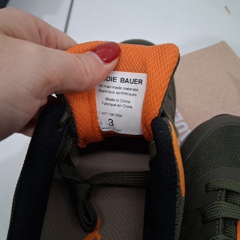 YOUTH EDDIE BAUER HIKING SHOES - SIZE 3 - GREY/GREEN (STYLE: 1967894) image 4