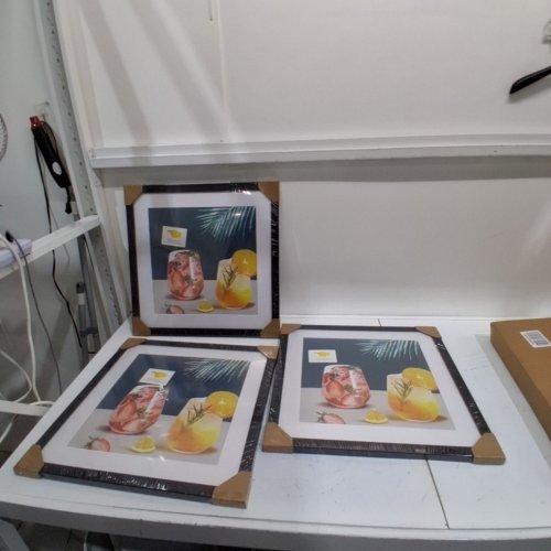 3PK VITOIVE SQUARE WOODEN PICTURE FRAMES WITH PLEXIGLASS - 18" X 18" - BLACK image 2
