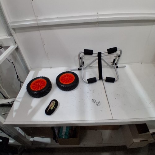 HEAVY DUTY FOLDABLE KAYAK TRAILER - 10" - 200LBS - ORANGE/BLACK (MODEL: JH002) image 2