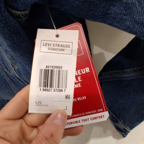 WOMENS LEVI STRAUSS SIGNATURE LOOSE TRUCKER DENIM JACKET - LARGE - BLUE (STYLE: A61920002) image 3